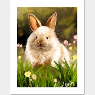 Bunny In Meadow Posters and Art